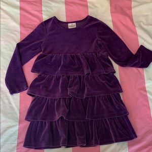 Hanna Andersson Purple velvet A-line Dress